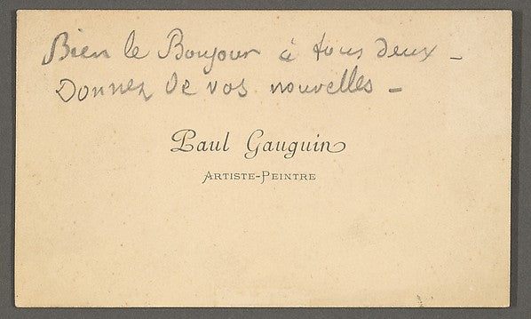 Paul Gauguin  calling card c1885–1903-Anonymous,16x12"(A3)Poster
