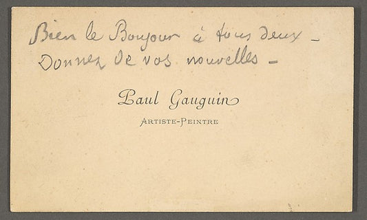 Paul Gauguin  calling card c1885–1903-Anonymous,16x12"(A3)Poster