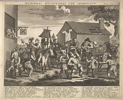 After William Hogarth:Hudibras Encounters the Skimmington 17-16x12"(A3) Poster