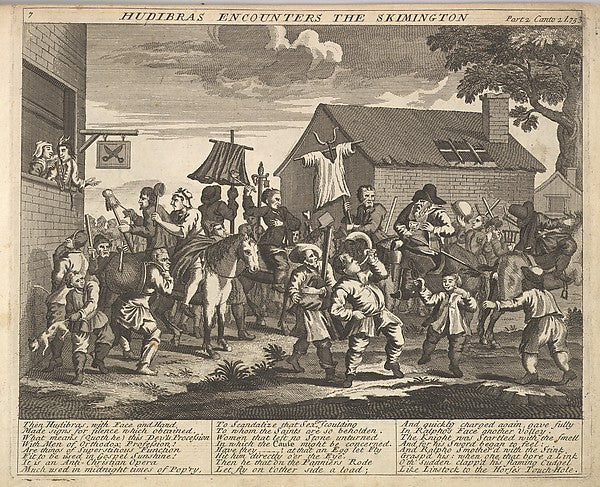 After William Hogarth:Hudibras Encounters the Skimmington 17-16x12