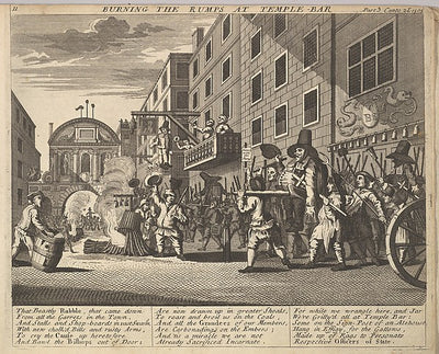 After William Hogarth:Burning the Rumps at Temple Bar 1725–3-16x12"(A3) Poster