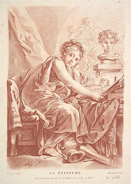 Painting-Gilles Demarteau,Designed by François Boucher, Poster Print