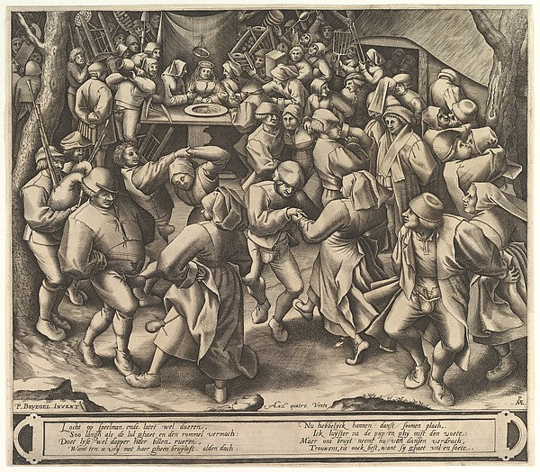 The Peasant Wedding Dance after 1570-Pieter van der Heyden, Af,16x12"(A3) Poster