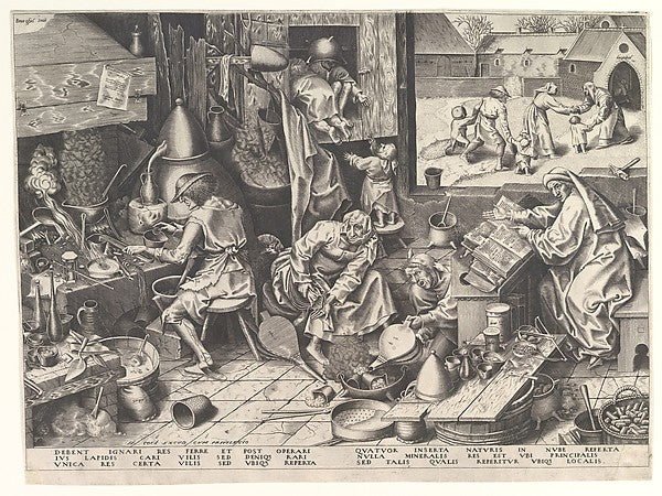 The Alchemist after 1558-Pieter Bruegel the Elder  c1525–1569,  Poster Print Wall Art