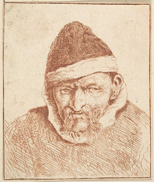 Old Man with White Collar and Pointed Hat 1610–85-Adriaen van ,  Poster Print