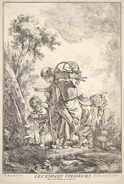 The Traveling Children mid to late 18th cent-Jacques Gabriel H,  Poster Print Wall Art
