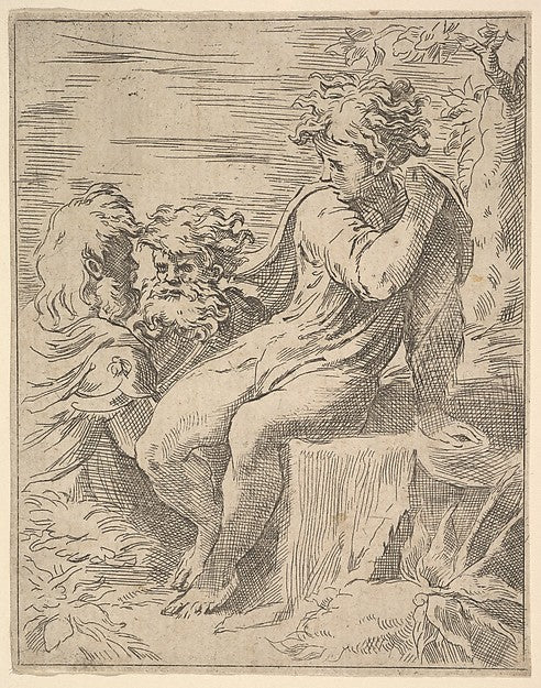 Youth with two Old Men 17th cent-Anonymous, Italian, 17th cent, Poster Print