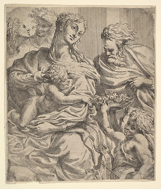 Holy Family 17th cent-Anonymous, Italian, 17th cent, After  Pa, Poster Print