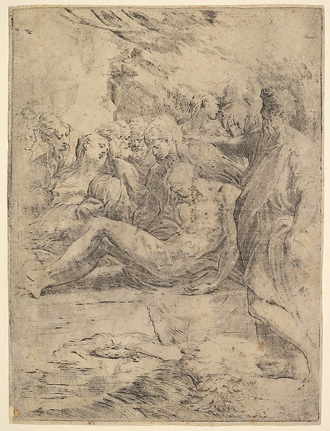 Entombment 16th cent-Anonymous, Italian, 16th cent, After Parm, Poster Print