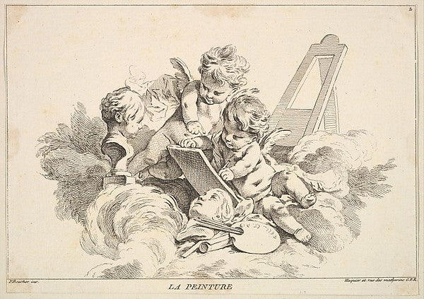 Painting-Louis Félix de La Rue, After François Boucher ,16x12