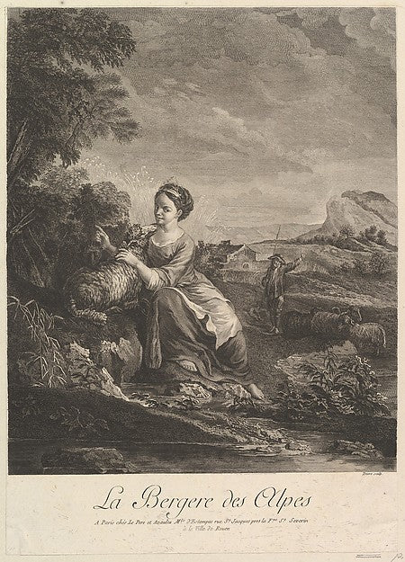 Shepherd Girl of the Alps-Philippe Trière, After François Bouc,  Poster Print Wall Art