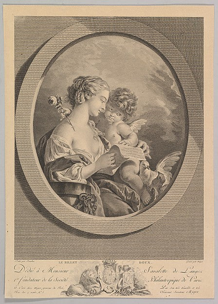 A Love Letter-Simon Charles Miger, After François Boucher ,16x12"(A3)Poster