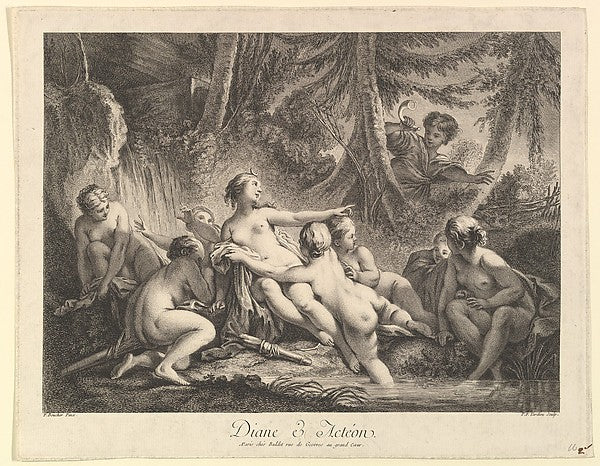 Diana and Acteon-Pierre François Tardieu, After François Bouch,  Poster Print Wall Art