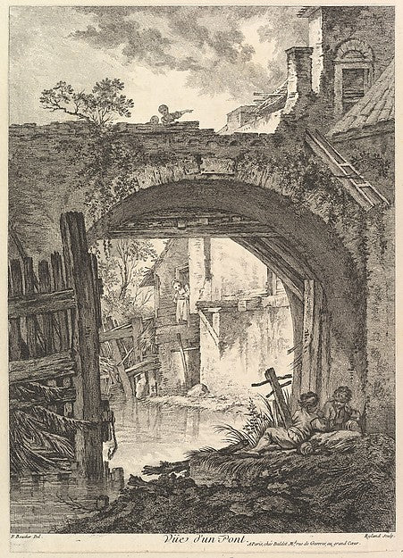 View From a Bridge-William Wynne Ryland, After François Bouche,  Poster Print Wall Art