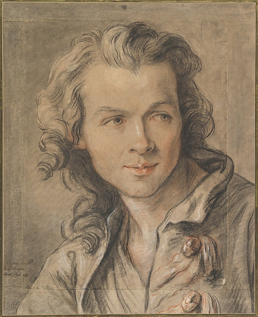 Jean-Baptiste Lemoyne the Younger:Portrait of Étienne Mauric-16x12"(A3) Poster