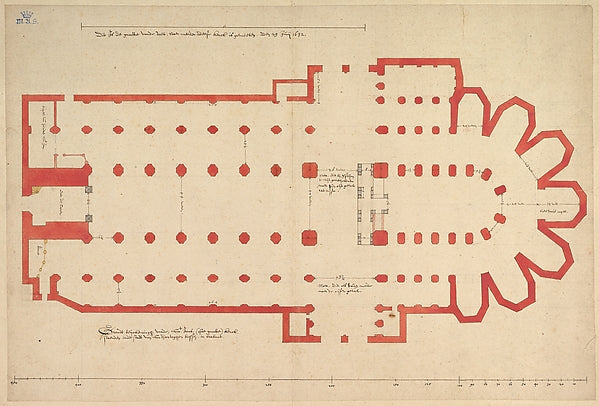 Pieter Jansz. Saenredam:Groundplan of the Church of Saint Jo-16x12"(A3) Poster