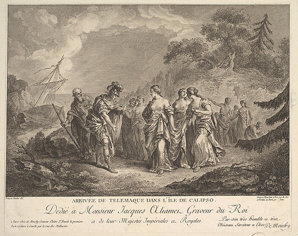 Arrival of Telemachus at the Island of Calypso-Etched by Antoi,  Poster Print Wall Art