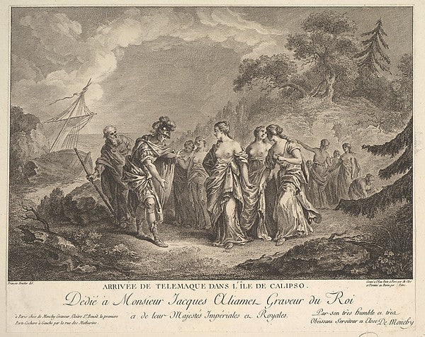 Arrival of Telemachus at the Island of Calypso-Etched by Antoi,16x12