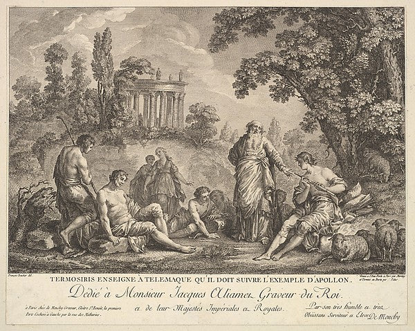 Termosiris Teaching Telemachus to Follow the Example of Apollo,  Poster Print Wall Art