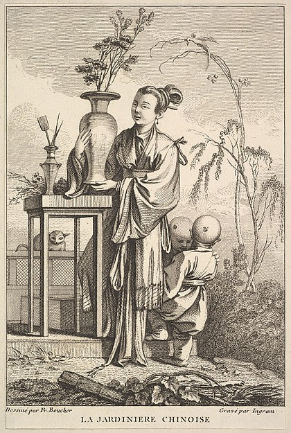 The Chinese Gardener 1741–63-John Ingram,After François Bouch,  Poster Print Wall Art