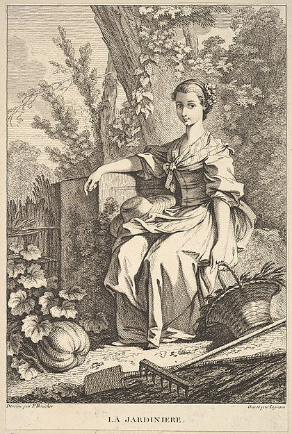 The Gardener 1741–63-After François Boucher, John Ingram ,  Poster Print Wall Art