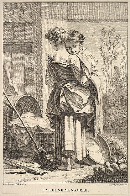 The Young Housekeeper 1741–63-John Ingram, After François Bouc,  Poster Print Wall Art