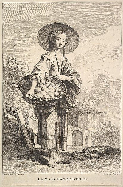 The Egg Merchant 1741–63-John Ingram, After François Boucher ,16x12