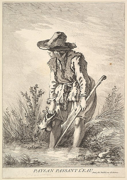 Peasant Crossing Water 1786-William Wynne Ryland, After Franço,  Poster Print Wall Art