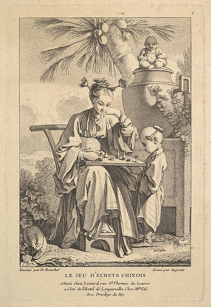 The Game of Chinese Chess 1741–63-John Ingram, After François ,  Poster Print Wall Art