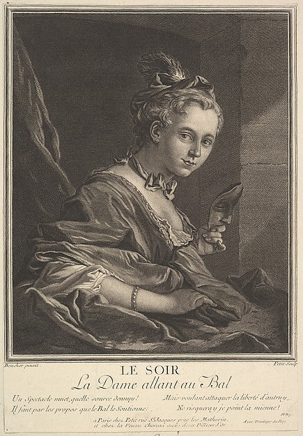 Evening-Gilles Edme Petit, After François Boucher ,  Poster Print Wall Art