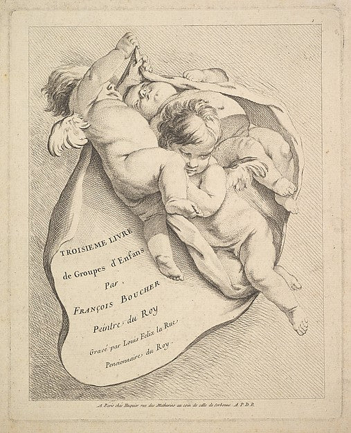 Frontispiece-Louis Félix de La Rue, After François Boucher ,  Poster Print Wall Art