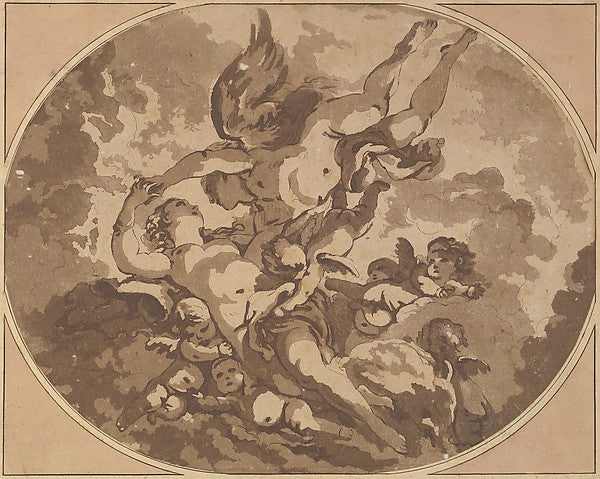 Venus and Cupid-Jean Claude Richard, Abbé de Saint-Non, After ,16x12