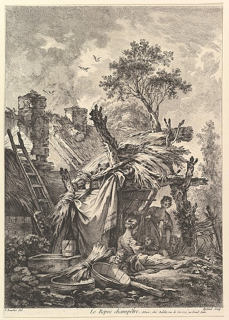 Rest in the Country-William Wynne Ryland, After François Bouch,  Poster Print Wall Art