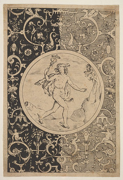 After Adriaen Collaert:Mercury in a Decorative Frame with Gr-16x12"(A3) Poster