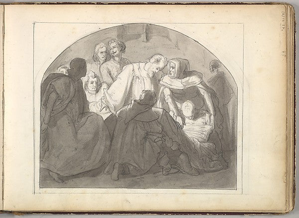 Frederic, Lord Leighton:A Burial Scene c1849-16x12"(A3) Poster