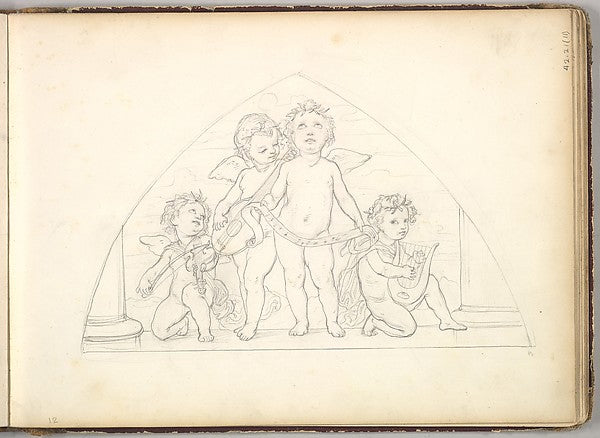 Frederic, Lord Leighton:Four Musical Putti  c1849-16x12"(A3) Poster