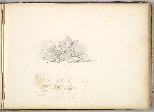 Frederic, Lord Leighton:A Group of Seated Children c1849-16x12"(A3) Poster
