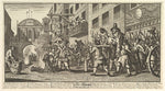 William Hogarth:Burning the Rumps at Temple Bar 1725–68, vintage artwork, 16x12"(A3) Poster Print