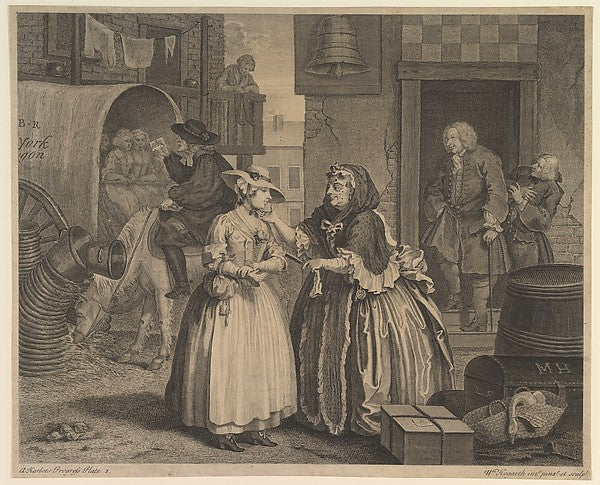 William Hogarth:A Harlot's Progress Plate 1 before April 173-16x12