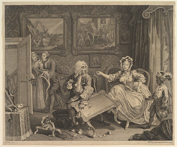 William Hogarth:A Harlot's Progress Plate 2 before April 173-16x12