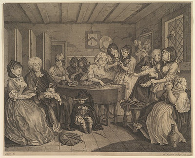 William Hogarth:A Harlot's Progress Plate 6 before April 173-16x12"(A3) Poster