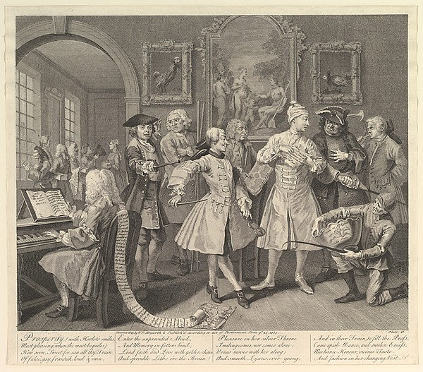 William Hogarth:A Rake's Progress Plate 2 June 25, 1735-16x12