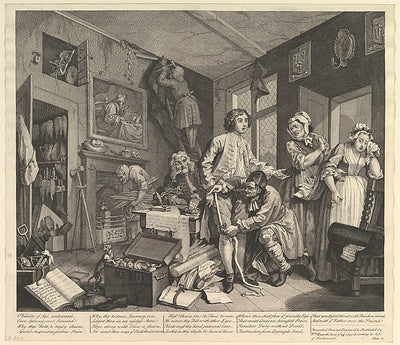 William Hogarth:A Rake's Progress Plate 1 June 25, 1735-16x12"(A3) Poster