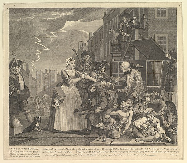 William Hogarth:A Rake's Progress Plate 4 June 25, 1735-16x12