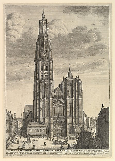 Antwerp Cathedral  1625–77-Wenceslaus Hollar,  Poster Print Wall Art