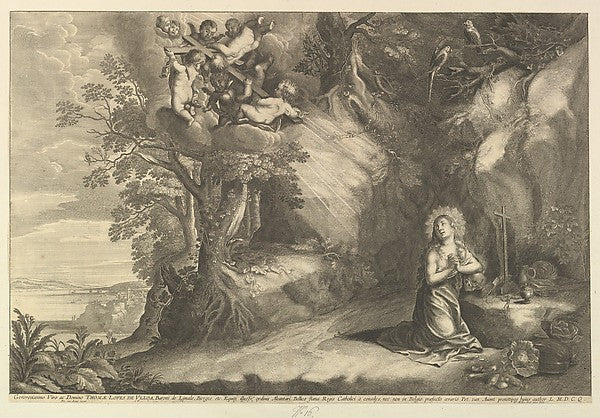 After Pieter van Avont:The Kneeling Magdalen 1625–77-16x12"(A3) Poster