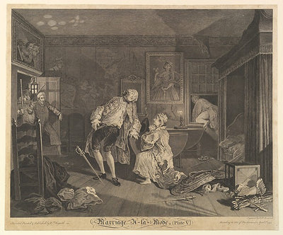 After William Hogarth:Marriage A-la-Mode Plate V April 1, 17-16x12"(A3) Poster