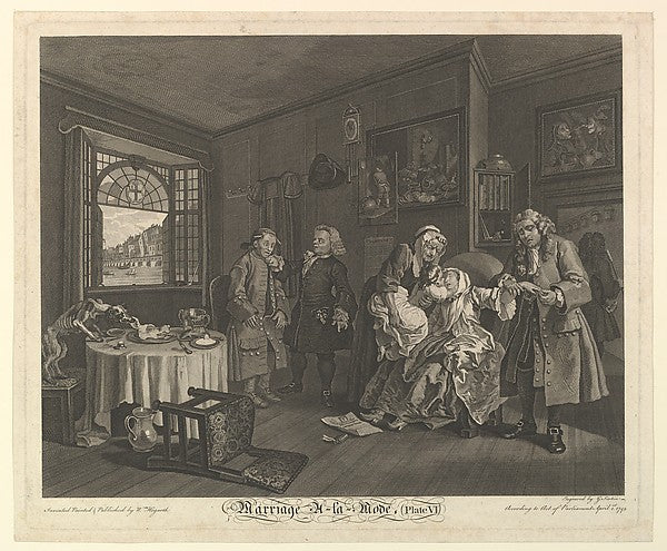 After William Hogarth:Marriage A-la-Mode Plate VI April1745-16x12