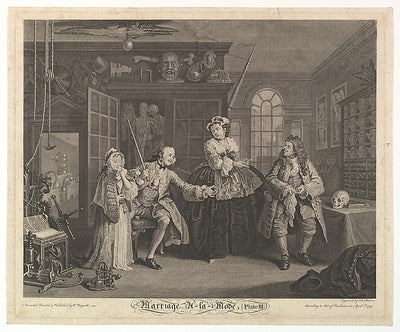 After William Hogarth:Marriage A-la-Mode Plate III April 174-16x12"(A3) Poster