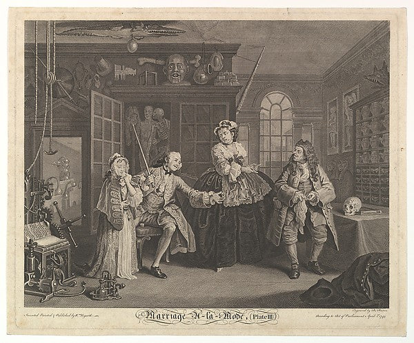 After William Hogarth:Marriage A-la-Mode Plate III April 174-16x12